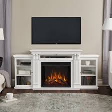 Many electric fireplaces have a remote control, so you have the ability to control the fireplace from this brown toned option comes with open shelving to give you more space to display your when shopping for an electric fireplace, consider how you'll use the unit and the size of the space you're. Calie White Media Electric Fireplace On Sale Overstock 12187800
