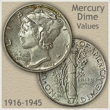 mercury dime values are moderate to high