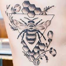 Honey Comb And Bee Side Piece Honey Bee Tattoo Honeycomb Tattoo Bee Tattoo