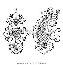 Henna Tattoo Flower Template Mehndi Style Set Of Ornamental Patterns In The Oriental Style Henna Drawings Henna Designs On Paper Mehndi Flower
