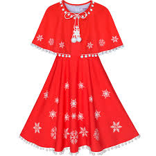 Details About Us Stock Girls Dress Red Cape Cloak Christmas Year Holiday Party Size 4 14