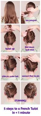 I'm not really sure how it compares with the traditional way, but i like my own version the best, and. French Twist 1 Minute Office Hairstyles French Twist Hair Twist Hairstyles