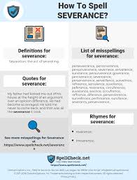 How To Spell Severance And How To Misspell It Too Spellcheck Net