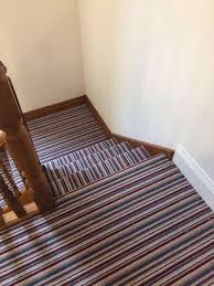 We Love The Effect On This Landing Stair And Quarter Landing By Turning The Striped Pattern Of Our Rock Patterned Stair Carpet Carpet Stairs Patterned Carpet