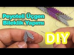 Peyoteli Ucgen Bicimli Bileklik Yapimi Youtube Bileklik Boncuklu Yuzukler Taki Yapma Egitimleri