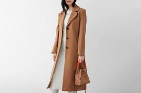 Woman camel color hooded wool coat stand collar front snap buttons sides pockets long sleeves coats woman. 19 Best Camel Coats To Buy 2019