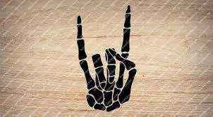 Hey I Found This Really Awesome Etsy Listing At Https Www Etsy Com Listing 705713366 Rock Hand Svg Rock On Skull Svg Skeleton Rock Hand Hand Stencil Rock
