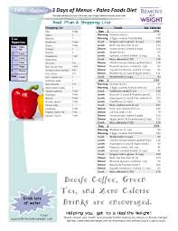 Check spelling or type a new query. 1600 Calories A Day 3 Day Paleo Diet With Shoppong List Printable Menu Plan For Weight Loss
