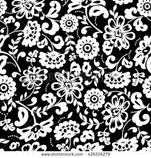 Black And White Floral Design Black And White Floral Pattern Black N White Images Floral Illustrations Floral Pattern