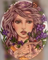 Flora Coloured From The Pdf Book Loveliness Greyscale By Grazia Salvo Creatureincantate Graziasalvo Graziasalvoart Greyscale Coloring Books Color