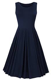 Dokotoo Women Sleeveless Pleated Fit And Flare Cotton Cocktail Party Swing Dress Dresses Swing Dress Summer Party Dress