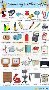 Office Supplies List Of Stationery Items With Pictures 7esl Learn English Vocabulary English Vocabulary English Language Teaching