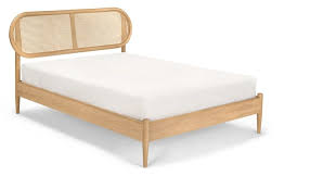 reema lit double 140 x 200 chene naturel et rotin made com tweepersoonsbed riet tweepersoonsbedden