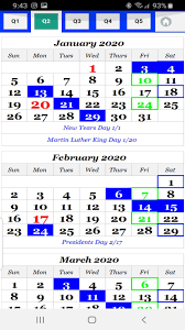 If the work day falls on a payday, you will get paid for it on the following payday. Amazon Com 2020 Usps Carrier Color Coded Calendar 6 Color Sunday Rotating Sdo Appstore For Android
