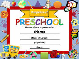 Preschool graduation certificate template word. Free Certificate Templates Templates Certificates Preschool Completion Cert Graduation Certificate Template Free Certificate Templates Preschool Certificates
