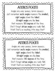 Angles Poem Math Poems Math Word Walls Poems