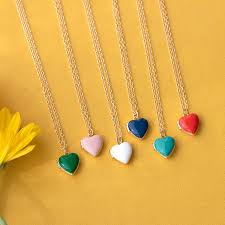 52 hearts clip art bundle hand drawn hearts outline drawing illustration scribble heart vector graphics doodle png eps pdf svg. Gold Enamel Heart Locket Colorful Heart Necklace Kris Nations