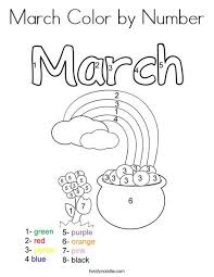 March Color By Number Coloring Page March Colors Coloring Pages Letters For Kids