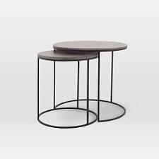 Marble Round Nesting Side Table Set Of 2 In 2020 Side Table Concrete Outdoor Dining Table Coffee Table