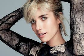 Beautiful Celeb 'Emma Roberts' in Lacy Black Dress 4K wallpaper download