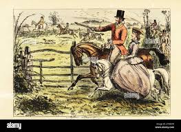 Fox hunt 19th century hi-res stock ...