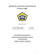 Beberapa manfaat studi kelayakan bisnis, antara lain: Proposal Studi Kelayakan Bisnis Kelompok 4 Docx Proposal Studi Kelayakan Bisnis U201ccassava Chips U201d Disusun Oleh 1 Annisa Dwi Kurnia 2 Ratih Tri Course Hero