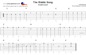 Great songs to start playing guitar. The Riddle Song Easy Guitar Tab Guitarnick Com