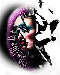 Face Surrealism Surrealistic Birds Clock Colour Tattoo Design Glass Worldfamousink Colour Tattoo Art Tattoo Tattoo Magazines