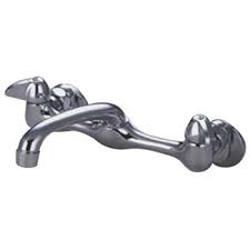 Wall mount kitchen faucets : Kingston Brass Kf102 Cast Spout Wall Mounted Kitchen Faucet Polished Chrome Faucetdepot Com