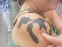 This colorful mackinac bridge tattoo. 43 Spectacular State Of Michigan Tattoos Tattooblend