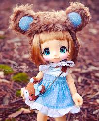 fuwa kuma blue set available on etsy wichipopochi kikipop kiki kinokojuice handmade polkadot blue etsy bjd azone cute dolls kawaii doll art dolls