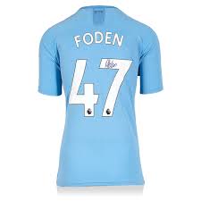 Raheem sterling manchester city f.c. Phil Foden Signed Manchester City 2019 20 Home Shirt