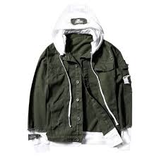 Casual Faux Pocket Letter Number Applique Hooded Jacket Army Green 3o89135334 Men S Clothing Men S Oute Mens Jackets Jackets Men Fashion Applique Hoodie