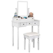 Maybe you would like to learn more about one of these? Bonnlo Vanity Table Set With Round Mirror For Girls White Bedroom Dressing Table With Vanity Stool