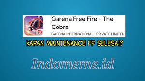 Comprehensive source of information on the important job that amarc carries out in support of the various branches of the us military and other government agencies. Jam Berapa Maintenance Free Fire Selesai Indonesia Meme