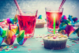 Bubblegum birthday cocktail not only does this cocktail like a delicious wad of bubble gum, but it's also an adorable pink colour that will look great with your party theme. Birthday With Cake Candle Drinks And Party Tools Happy Birthday Stock Photo Picture And Royalty Free Image Image 56462555