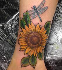 Sunflower And Dragonfly Tattoo Tattoo Ideas And Inspiration Dragonfly Tattoo Sunflower Tattoos Tattoos