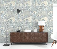 Nature Wallpaper Self Adhesive Peel And Stick Wave Wall Mural Etsy In 2020 Wall Murals Living Room Bedroom Wallpaper Living Room