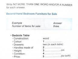 Second Hand Bedroom Furniture For Sale Listening Answer Section 2 Bedroom Poster