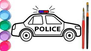 How to draw a police car. How To Draw A Police Car Car Drawing Kids Car Drawing Easy Drawing Lessons For Kids