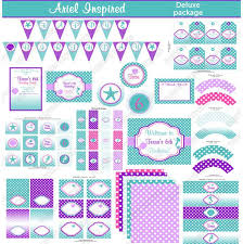 Tessa S Ariel Inspired Birthday Party Ariel Birthday Mermaid Printable Cupcakes Little Mer Little Mermaid Parties Mermaid Birthday Party Mermaid Birthday