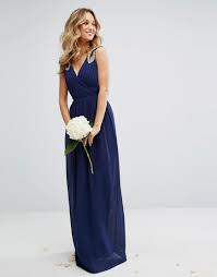Bridesmaid top wrap chiffon dress. Tfnc Wrap Front Maxi Dress 2c8150