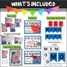 Memorial day flag roll & cover game. Memorial Day Bulletin Board Set Door Decor By Vilena Hamilton Tpt