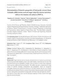 Check spelling or type a new query. Pdf Determination Of Bioactive Properties Of Food Grade Extracts From Icelandic Edible Brown Seaweed Sugar Kelp Saccharina Latissima With In Vitro Human Cell Cultures Thp 1