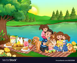 Picnic area semi flat rgb color vector illustration picnic area semi flat rgb color vector illustration. A Family Picnic In The Park Illustration Download A Free Preview Or High Quality Adobe Illustrator Ai Eps Pdf And High Reso Kartun Gambar Lucu Gambar Kartun