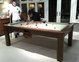 Standard size pool tables, along with the playing if your room does not meet these minimum size requirements, many billiard retailers will suggest that you can still put a table in, and use short cues. Dining Table Pool Tables Uk Manufacturer Oak Walnut Teak Ash Or Cherry