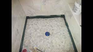 X 9 mm porcelain herringbone what are the shipping options for herringbone mosaic tile? Marble Carrara Tile Bathroom Part 5 Installing The Shower Floor Youtube