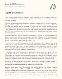 First of all, sports strengthen the heart. A Jack Of All Trades Phdessay Com