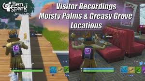 Fortnite Out Of Time Challenges Find Visitor Recordings In Greasy Grove And Moisty Palms The Last Set Of Challenges For Season X Challenges Fortnite Time Out