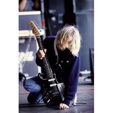Vandalism Beautiful As A Rock In A Cops Face Sticker East Urban Home Kurt Cobain Guitar Graphic Art Print On Paper In Blue Black Wayfair In 2020 Nirvana Kurt Cobain Kurt Cobain Style Guitar Posters